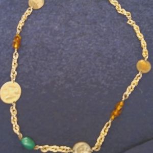30in Coin, Stone and Gold Chain